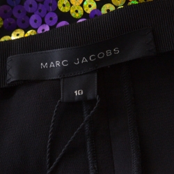 Pre Owned Marc Jacobs Purple Sequin Embellished Silk Maxi Skirt L