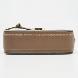 Marc Jacobs Brown/Cream Patent Leather Snapshot Camera Crossbody Bag