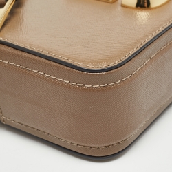 Marc Jacobs Brown/Cream Patent Leather Snapshot Camera Crossbody Bag