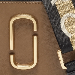 Marc Jacobs Brown/Cream Patent Leather Snapshot Camera Crossbody Bag
