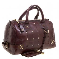 Pre Owned Marc Jacobs Brown Perforated Leather Satchel