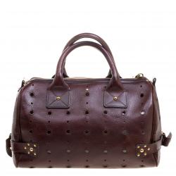 Pre Owned Marc Jacobs Brown Perforated Leather Satchel