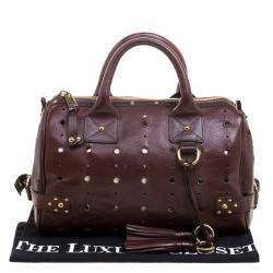 Pre Owned Marc Jacobs Brown Perforated Leather Satchel