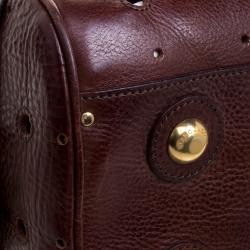 Pre Owned Marc Jacobs Brown Perforated Leather Satchel