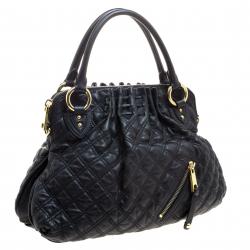 Pre Owned Marc Jacobs Black Quilted Leather Cecilia Satchel