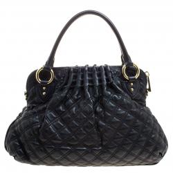 Pre Owned Marc Jacobs Black Quilted Leather Cecilia Satchel