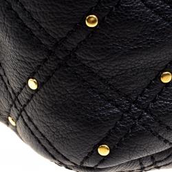 Pre Owned Marc Jacobs Black Leather Stardust Beat Shoulder Bag