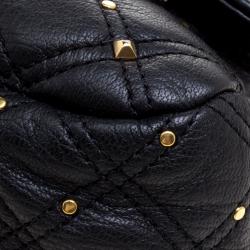 Pre Owned Marc Jacobs Black Leather Stardust Beat Shoulder Bag