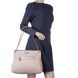 Pre Owned Marc Jacobs Nude Leather Quilted Shoulder Bag