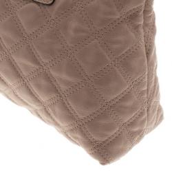 Pre Owned Marc Jacobs Nude Leather Quilted Shoulder Bag