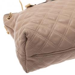 Pre Owned Marc Jacobs Nude Leather Quilted Shoulder Bag