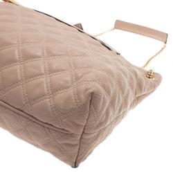 Pre Owned Marc Jacobs Nude Leather Quilted Shoulder Bag