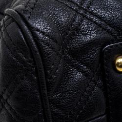 Pre Owned Marc Jacobs Black Quilted Leather Mini Stam Satchel