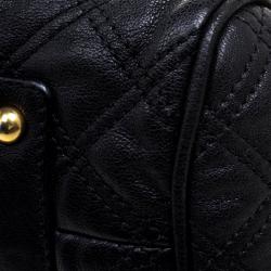 Pre Owned Marc Jacobs Black Quilted Leather Mini Stam Satchel