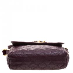 Pre Owned Marc Jacobs Burgundy Quilted Leather Shoulder Bag