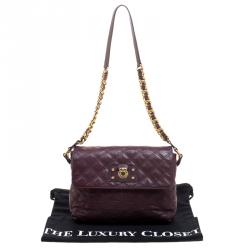 Pre Owned Marc Jacobs Burgundy Quilted Leather Shoulder Bag