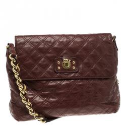 Pre Owned Marc Jacobs Burgundy Quilted Leather The XL Shoulder Bag