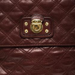 Pre Owned Marc Jacobs Burgundy Quilted Leather The XL Shoulder Bag
