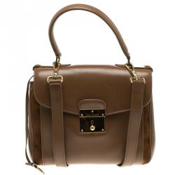 Marc Jacobs Brown Leather Metropolitan Top Handle Bag
