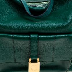 Pre Owned Marc Jacobs Green Glazed Leather Expandable Hobo