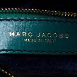Pre Owned Marc Jacobs Green Glazed Leather Expandable Hobo