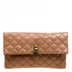 Pre Owned Marc Jacobs Brown Quilted Leather Eugenie Clutch