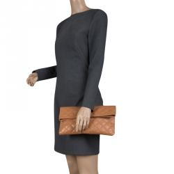 Pre Owned Marc Jacobs Brown Quilted Leather Eugenie Clutch