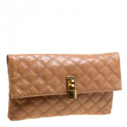 Pre Owned Marc Jacobs Brown Quilted Leather Eugenie Clutch