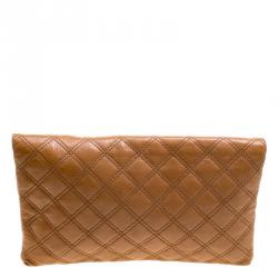 Pre Owned Marc Jacobs Brown Quilted Leather Eugenie Clutch
