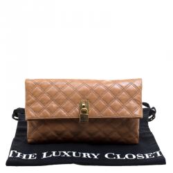 Pre Owned Marc Jacobs Brown Quilted Leather Eugenie Clutch