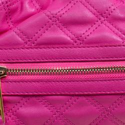 Pre Owned Marc Jacobs Pink Quilted Leather Stam Satchel