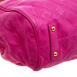 Pre Owned Marc Jacobs Pink Quilted Leather Stam Satchel