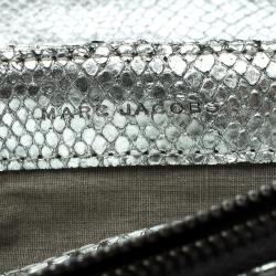 Marc Jacobs Silver Quilted Python Embossed Leather Crossbody Bag