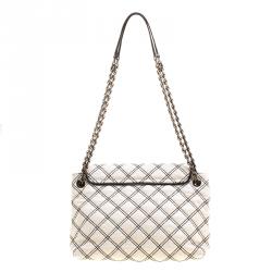 Pre Owned Marc Jacobs Off White Quilted Leather Baroque Single Shoulder Bag