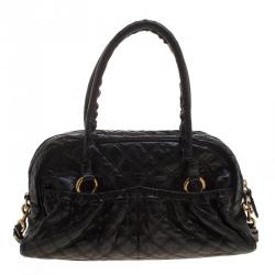 Pre Owned Marc Jacobs Black Quilted Leather Satchel