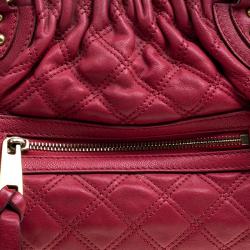 Pre Owned Marc Jacobs Red Quilted Leather Stam Satchel