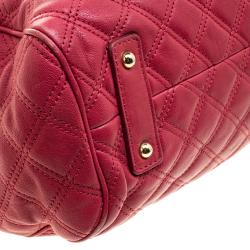 Pre Owned Marc Jacobs Red Quilted Leather Stam Satchel