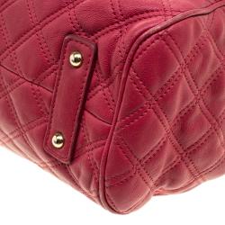 Pre Owned Marc Jacobs Red Quilted Leather Stam Satchel