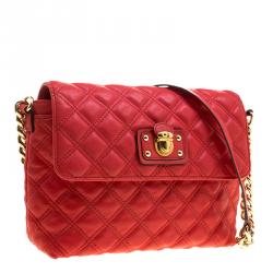 Marc Jacobs Red Quilted Leather Shoulder Bag