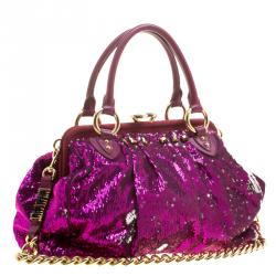Marc Jacobs Fuchsia Sequin New York Rocker Stam Shoulder Bag