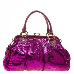 Marc Jacobs Fuchsia Sequin New York Rocker Stam Shoulder Bag