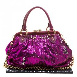 Marc Jacobs Fuchsia Sequin New York Rocker Stam Shoulder Bag