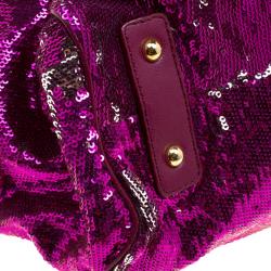 Marc Jacobs Fuchsia Sequin New York Rocker Stam Shoulder Bag
