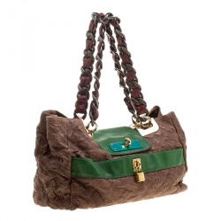 Pre Owned Marc Jacobs Brown Quilted Leather Chain Shoulder Bag