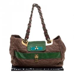 Pre Owned Marc Jacobs Brown Quilted Leather Chain Shoulder Bag