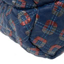 Pre Owned Marc Jacobs Blue Leather Memphis Tote