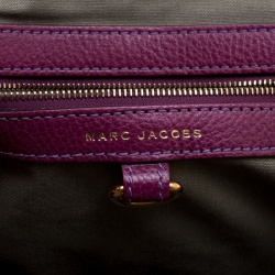 Pre Owned Marc Jacobs Purple Quilted Snake Embossed Leather Snake Skin Trim Stam Shoulder Bag