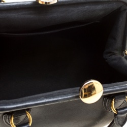 Pre Owned Marc Jacobs Black Leather Stam Satchel