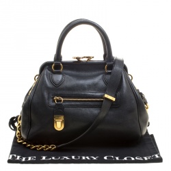 Pre Owned Marc Jacobs Black Leather Stam Satchel