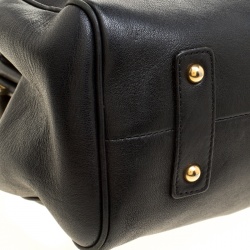 Pre Owned Marc Jacobs Black Leather Stam Satchel